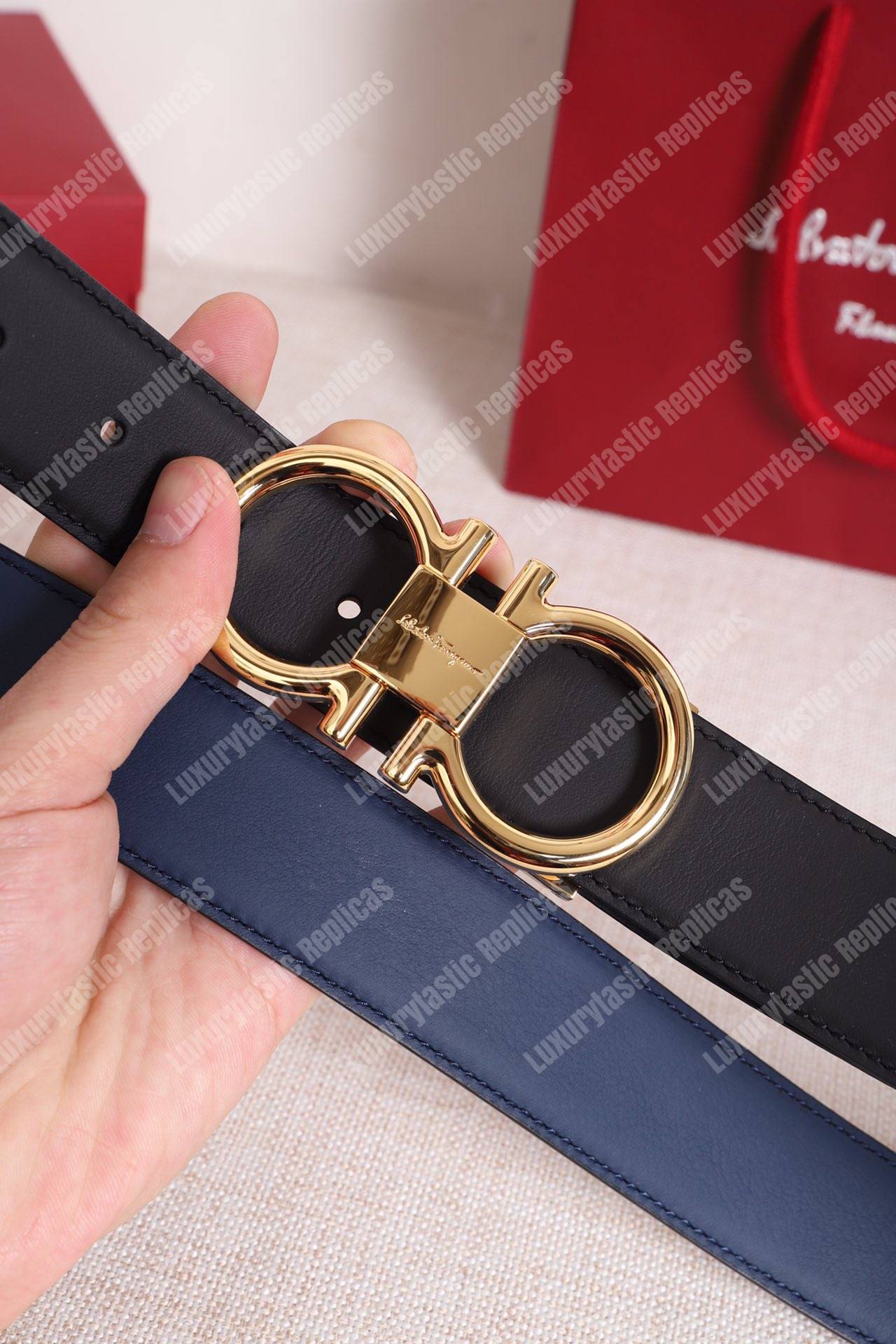 Salvatore Ferragamo Adjustable and Reversible Gancini Belt