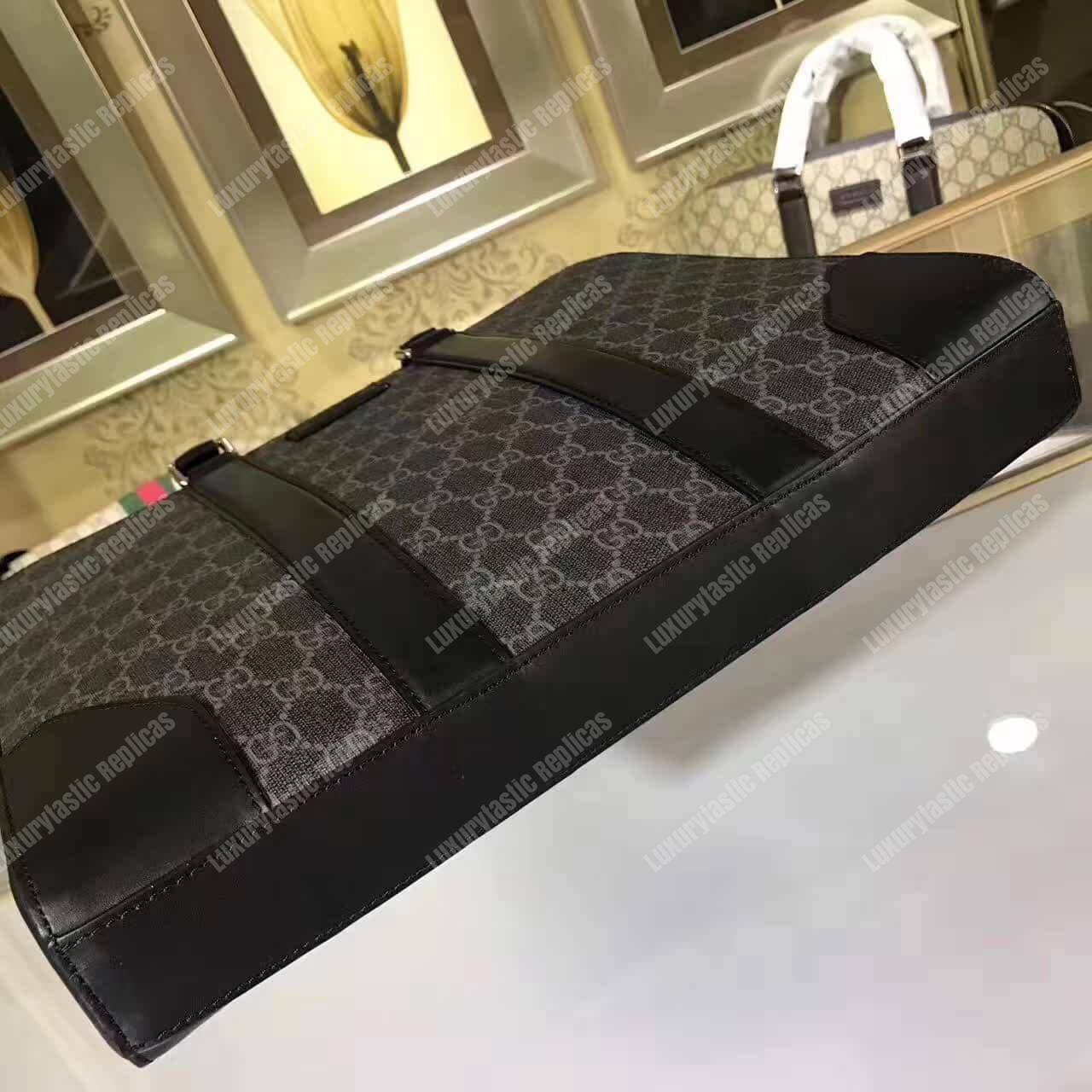 G*u*i gg sup*e briefcase black/grey canvas