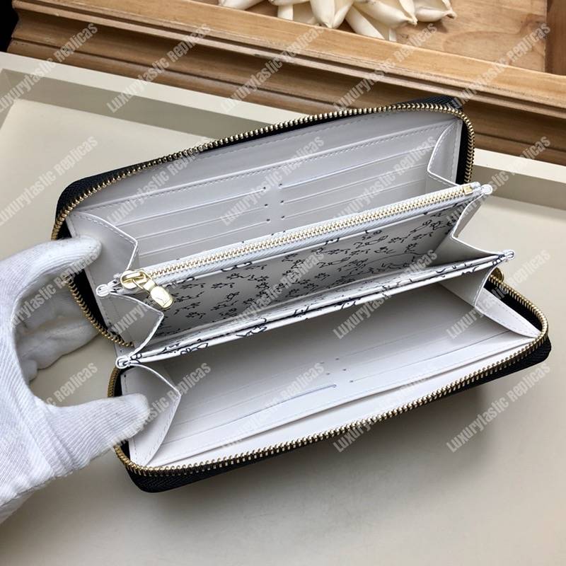 LV Zippy Wallet Catogram Dogs and Cats Black White