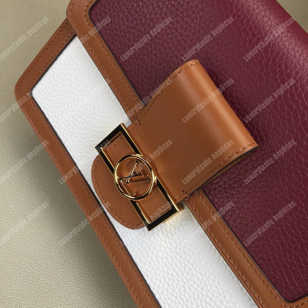 LV Mini Dauphine Taurillon Leather Blackberry / Snow