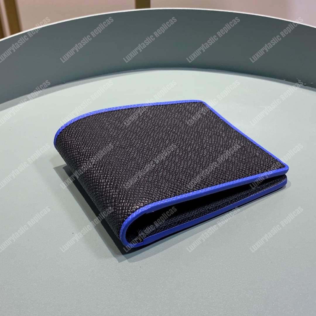 LV Multiple Wallet Taiga Leather Blue Trim