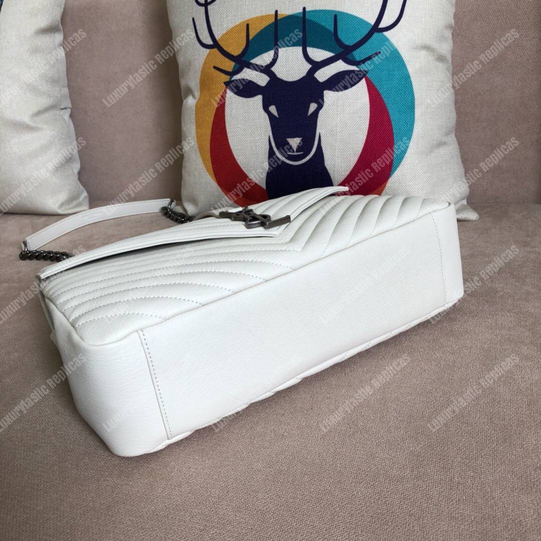 Saint Laurent Large College In White