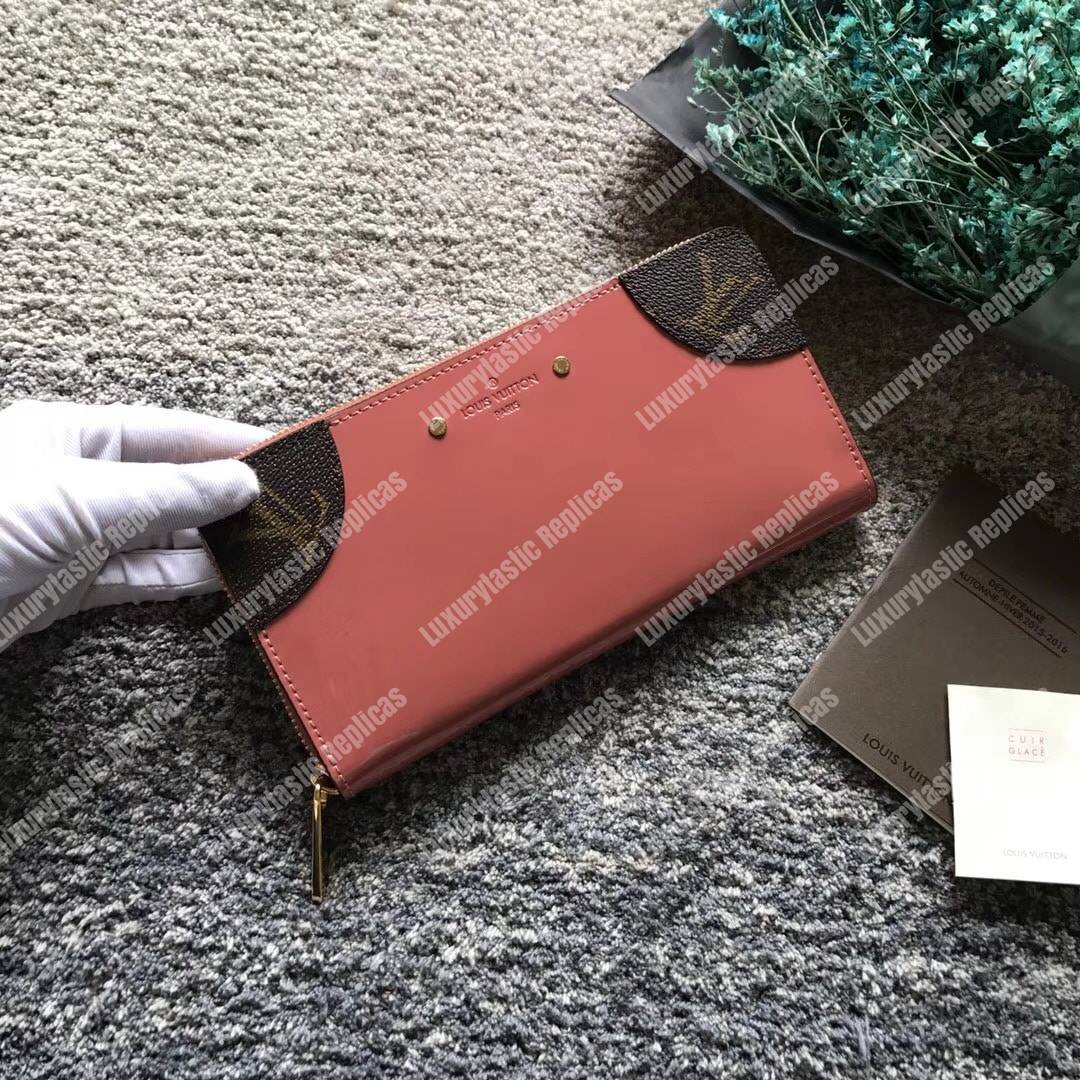 LV Zippy Wallet Patent Leather Vieux Rose