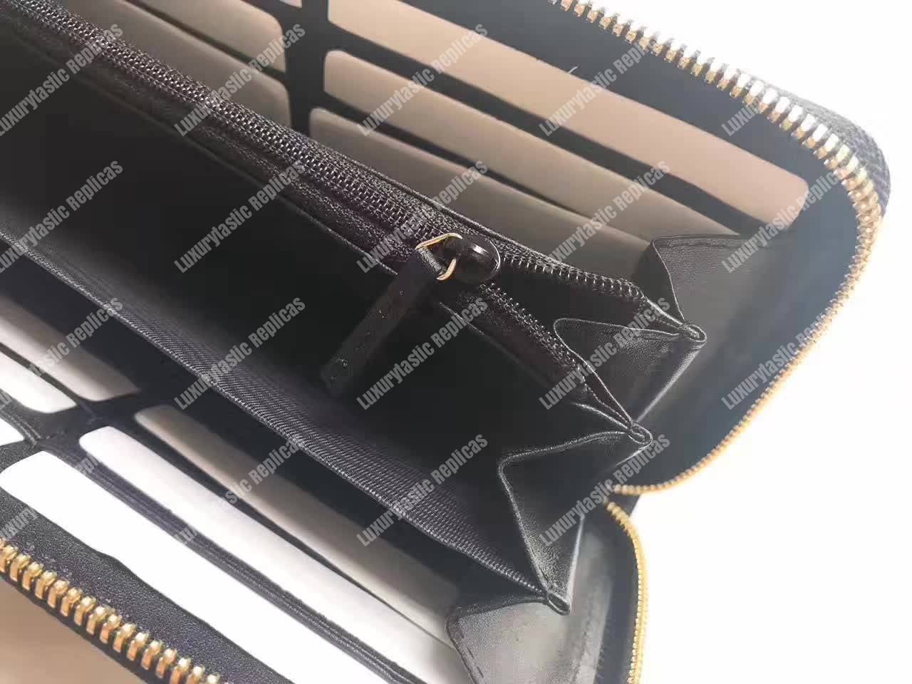 G*u*i sylvie leather zip around wallet black