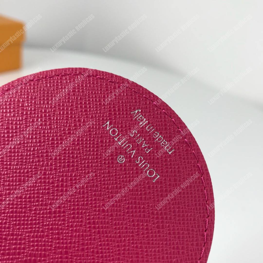 LV Mirror Bag Charm & Key Holder Epi Leather Fuchsia