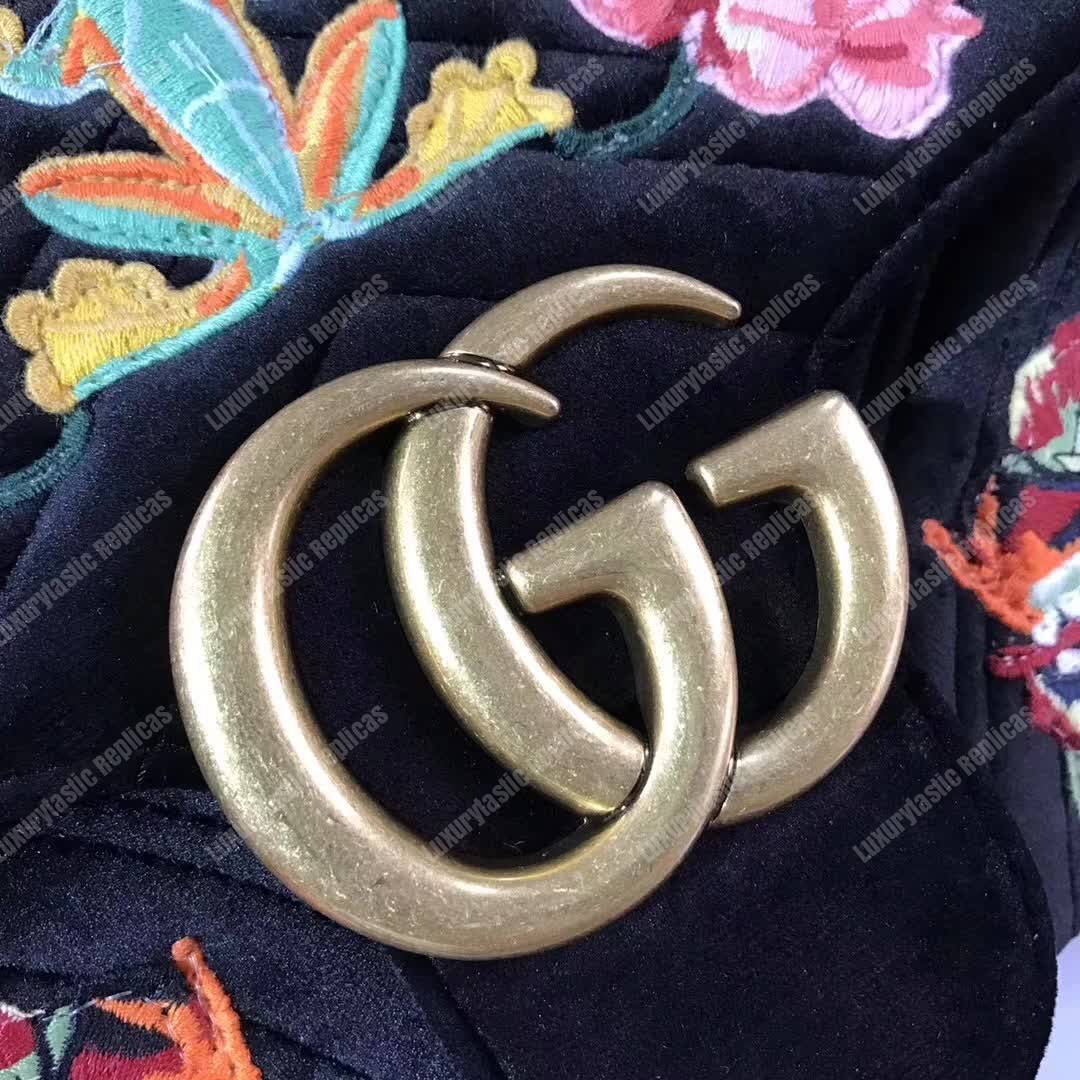 G*u*i gg marmont medium velvet bag dragon