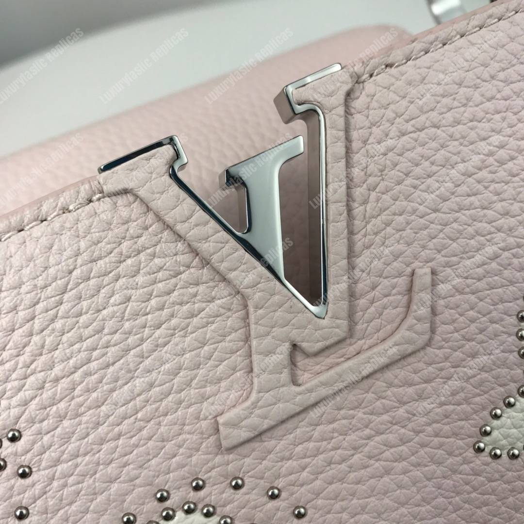 LV Capucines BB Taurillon Leather Monogram Flowers allover Rose Ballerine