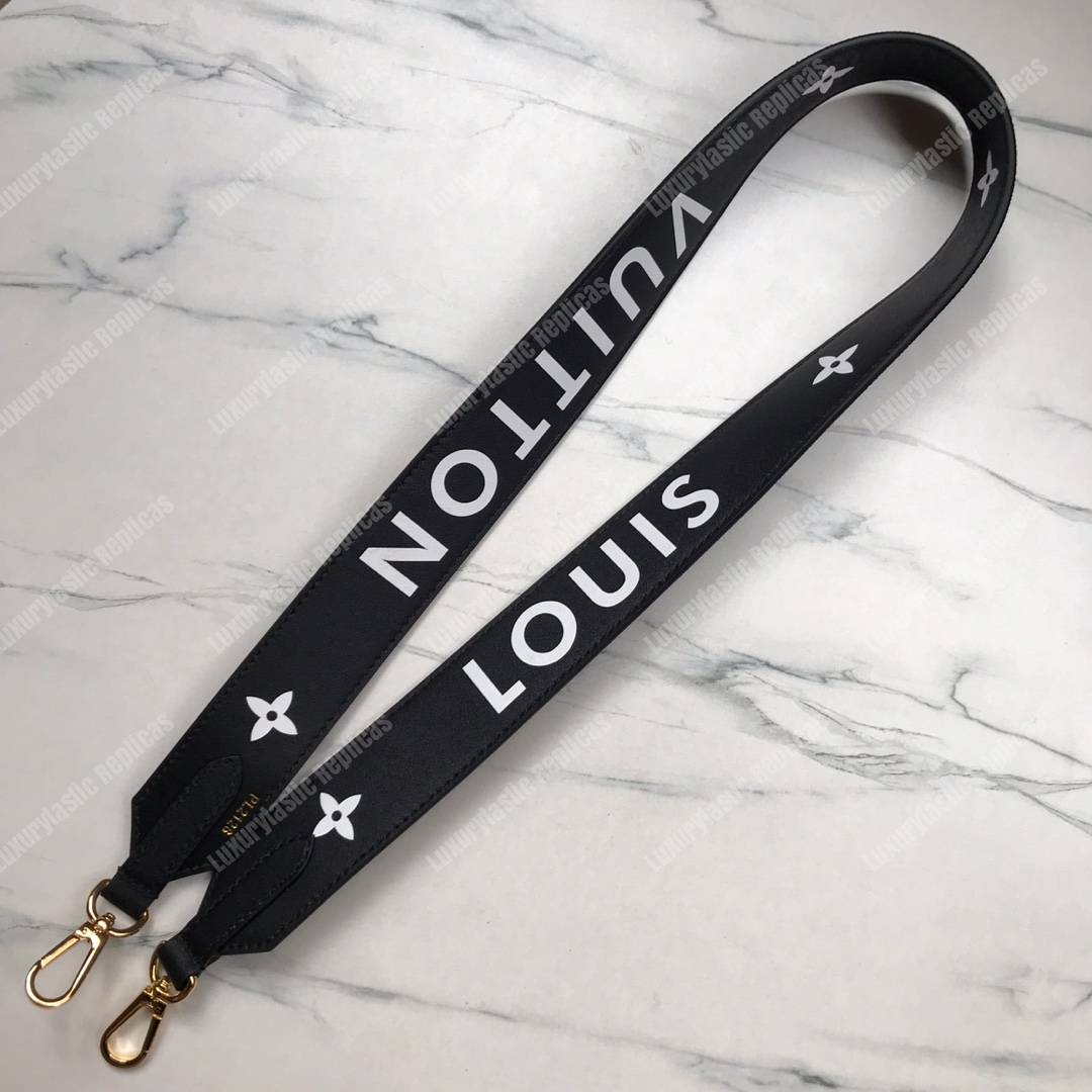 LV Bandouliere Monogram Black Lettering Strap