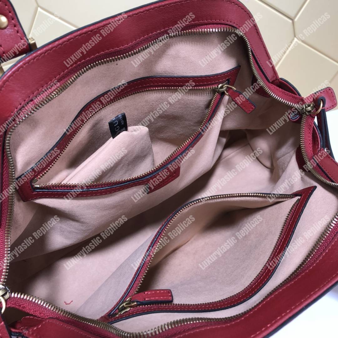 G*u*i re(belle) medium shoulder bag leather red