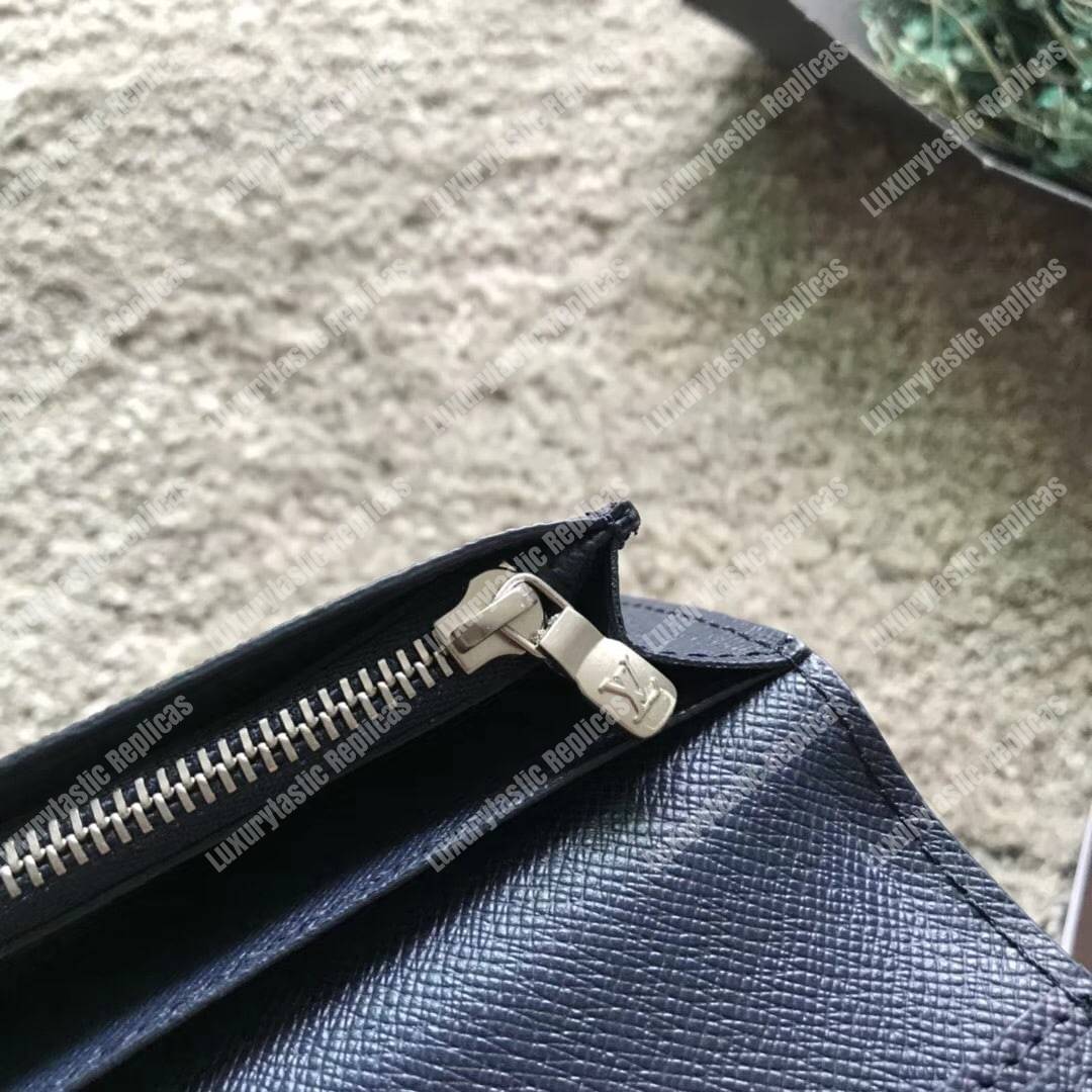 LV Brazza Wallet Epi Leather Navy Blue