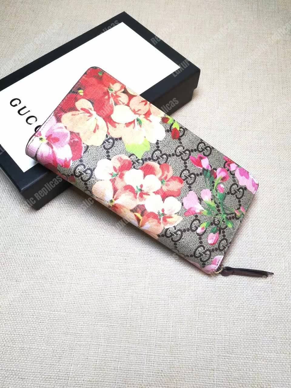 G*u*i gg blooms sup*e zip around wallet antique rose