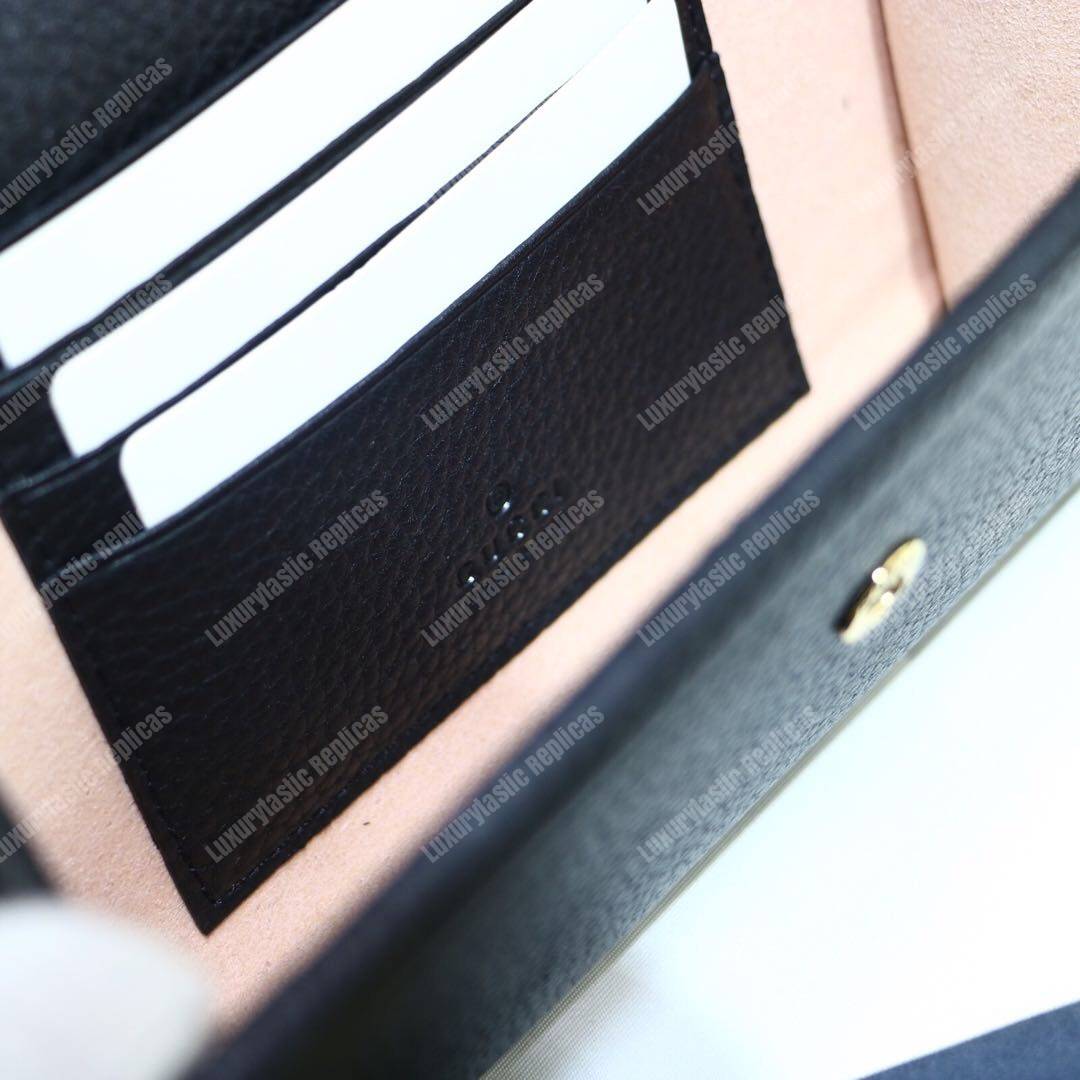 G*u*i gg calfskin mini shoulder flap bag black