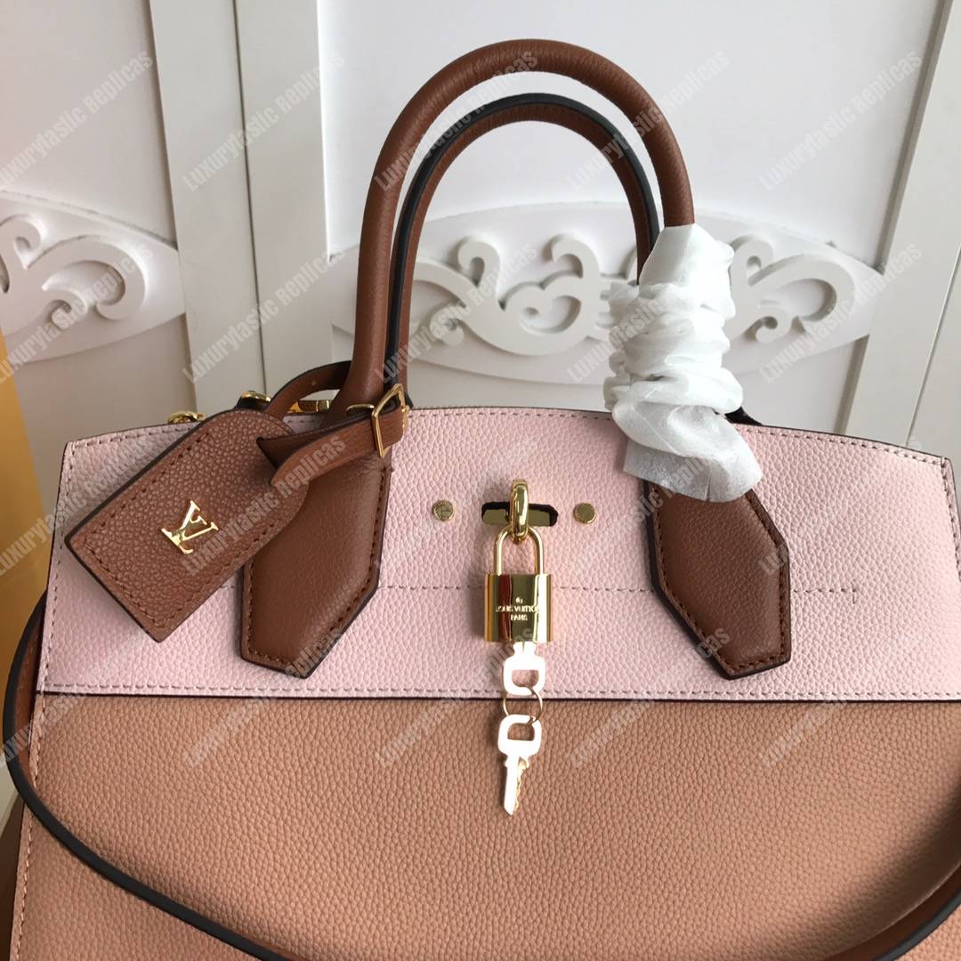 LV City Steamer MM Autres Cuirs Papyrus Creme Sienne