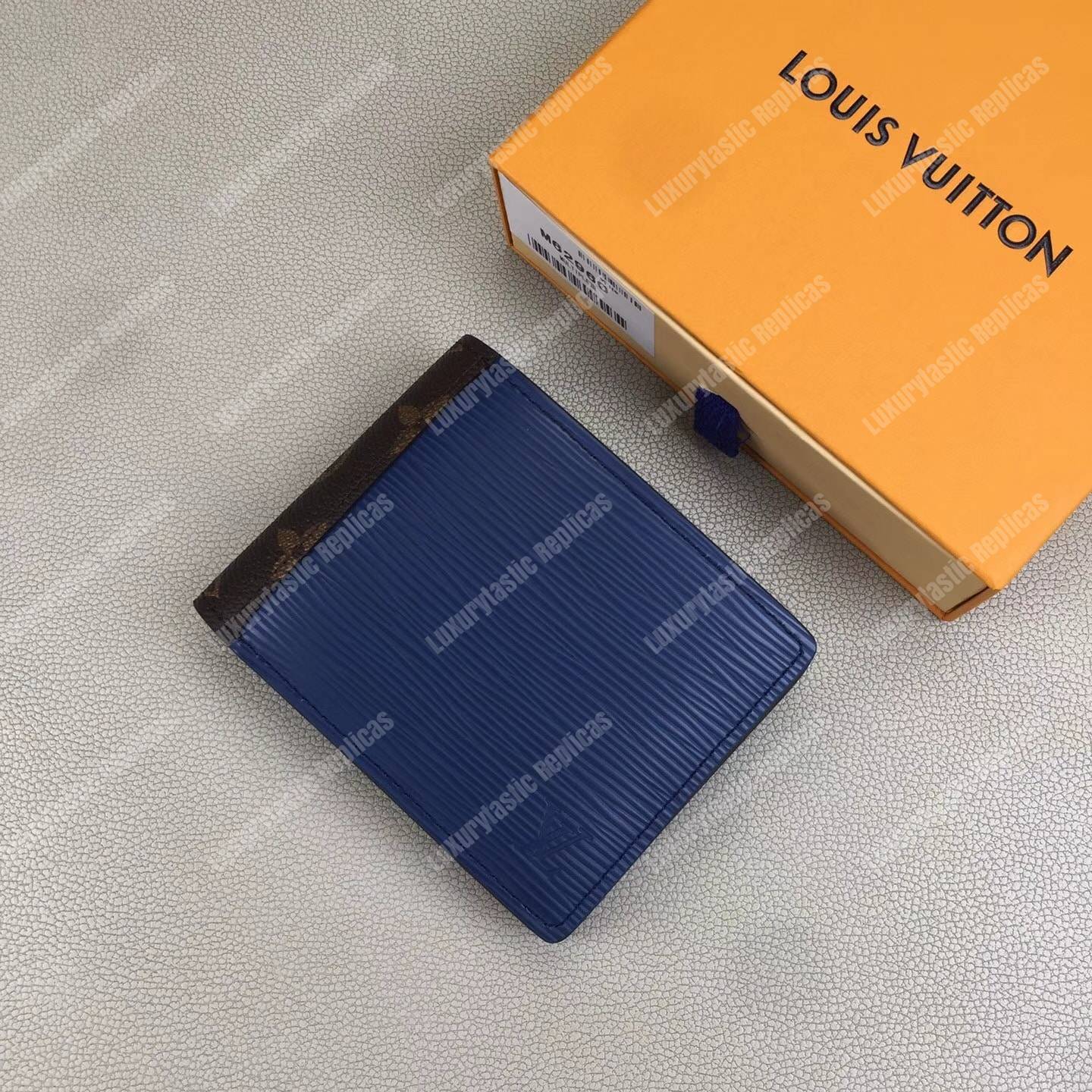 LV Patchwork Multiple Wallet Epi Leather Blue