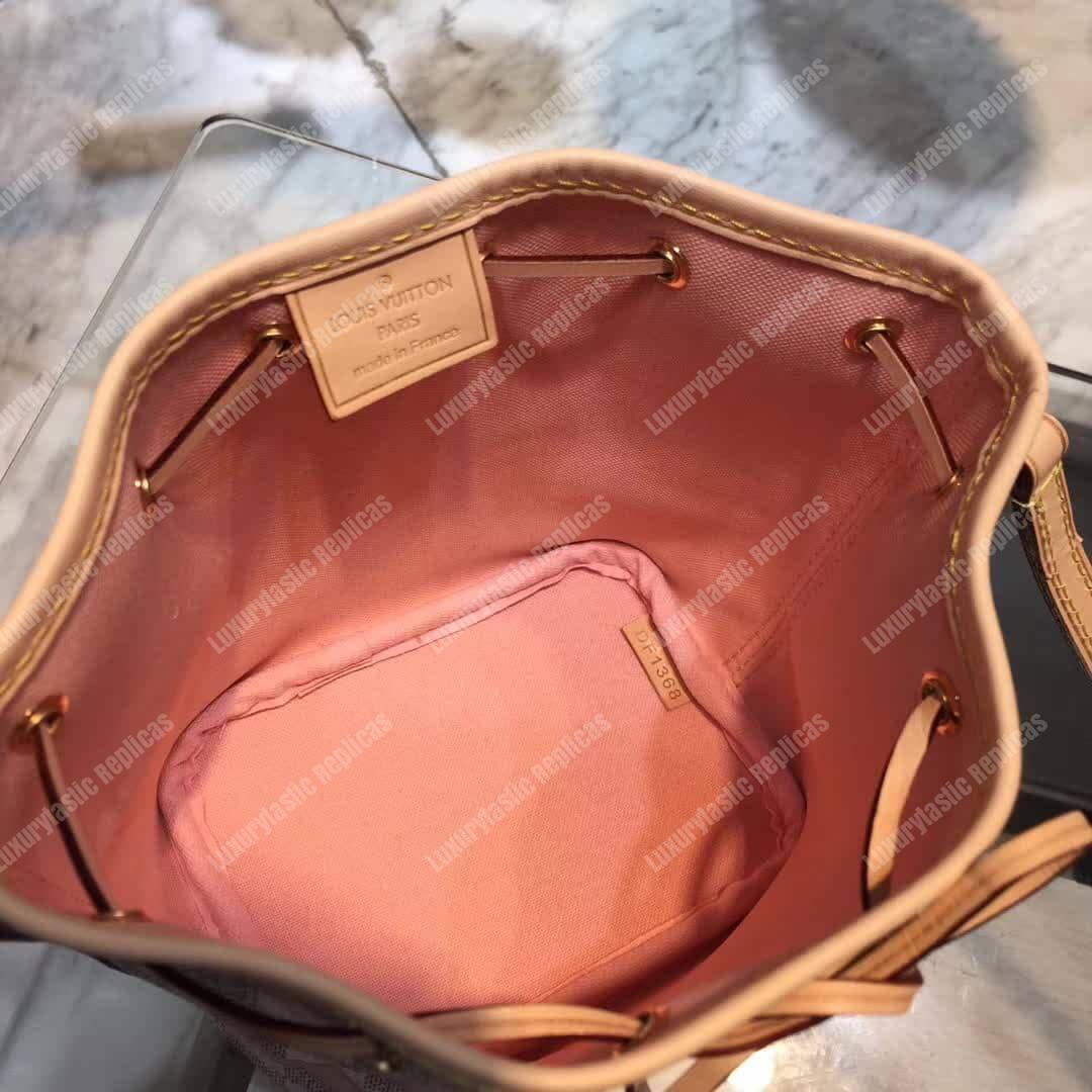 LV Nano Noe Shoulder Bag Damier Azur Canvas