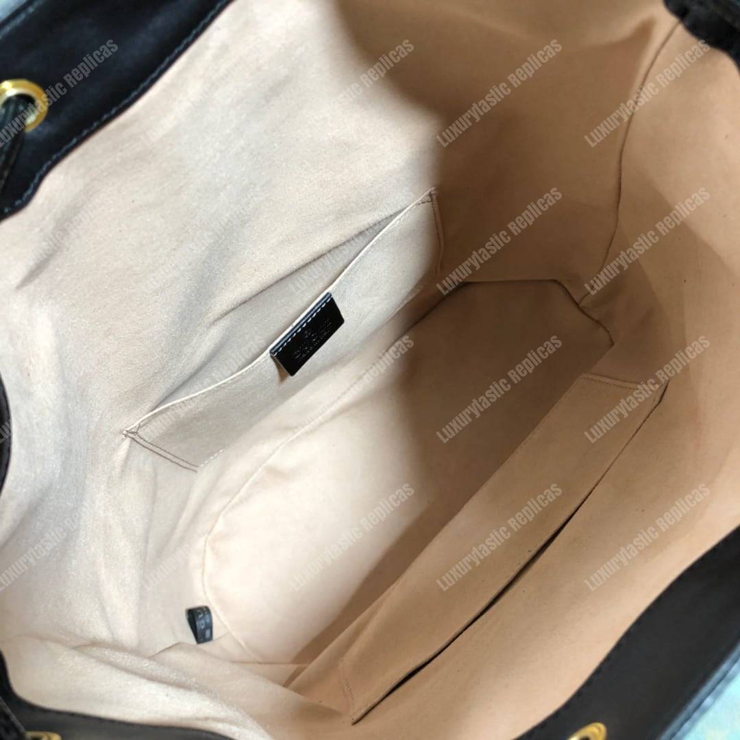 G*u*i rajah medium bucket bag brown