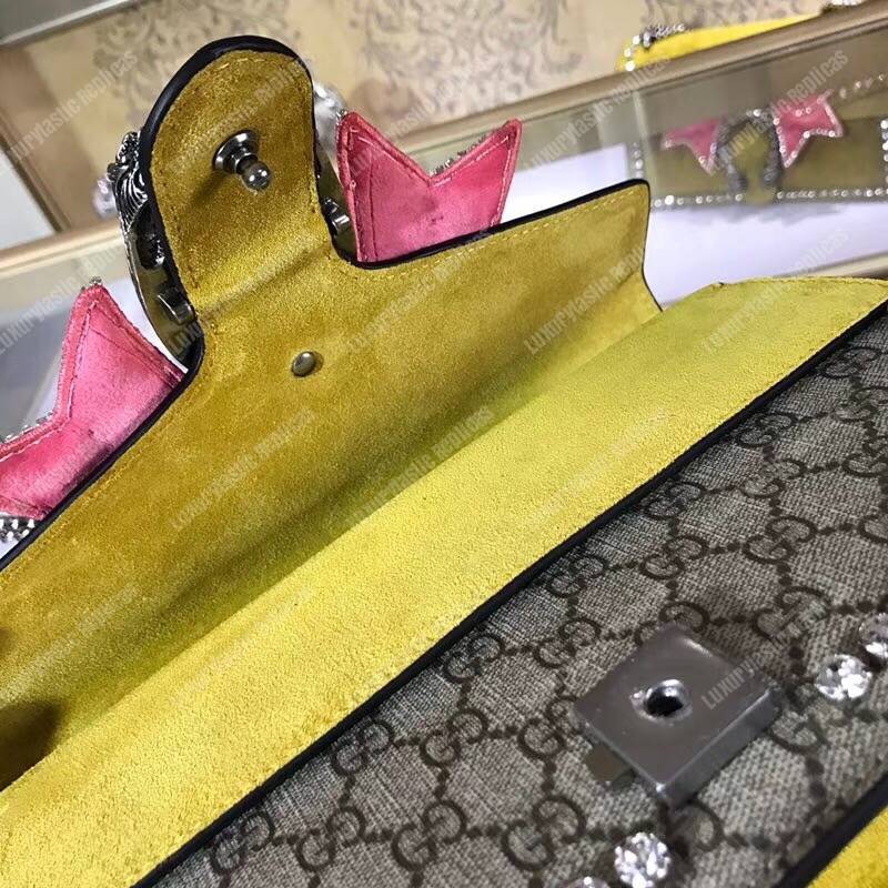 G*u*i dionysus crystal and pink bow shoulder bag