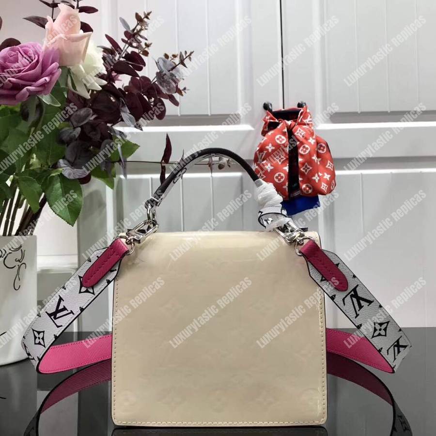 LV Spring Street Monogram Vernis Creme Beige