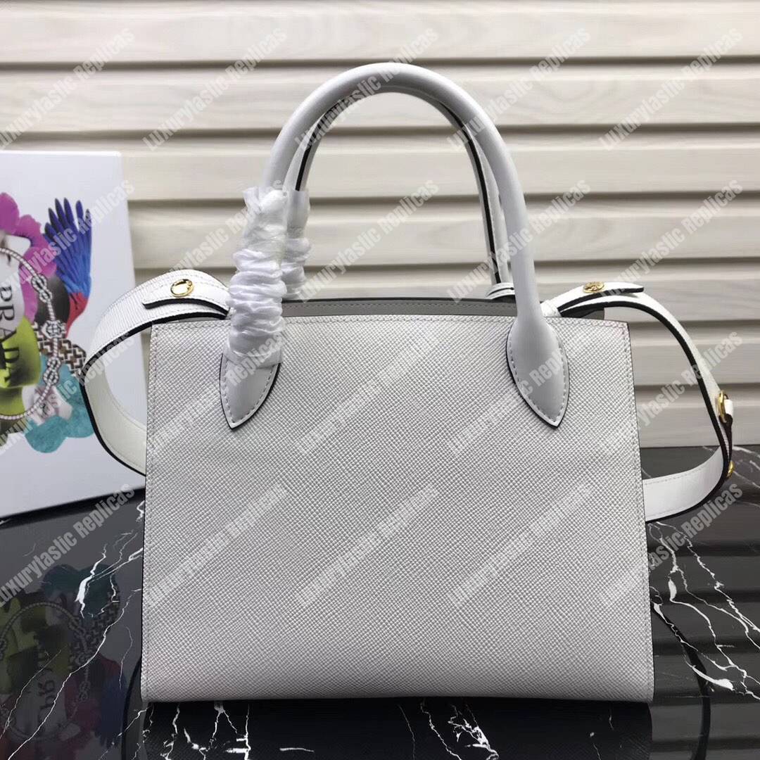 Pra*a monochrome saffiano leather bag white