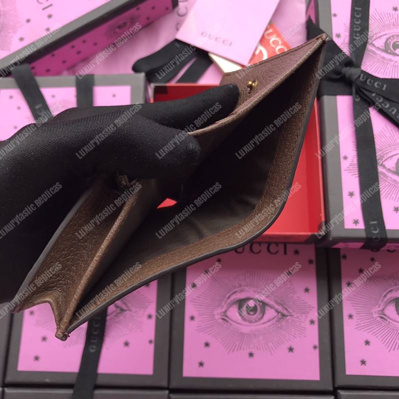 G*u*i queen margaret gg sup*e card case wallet brown