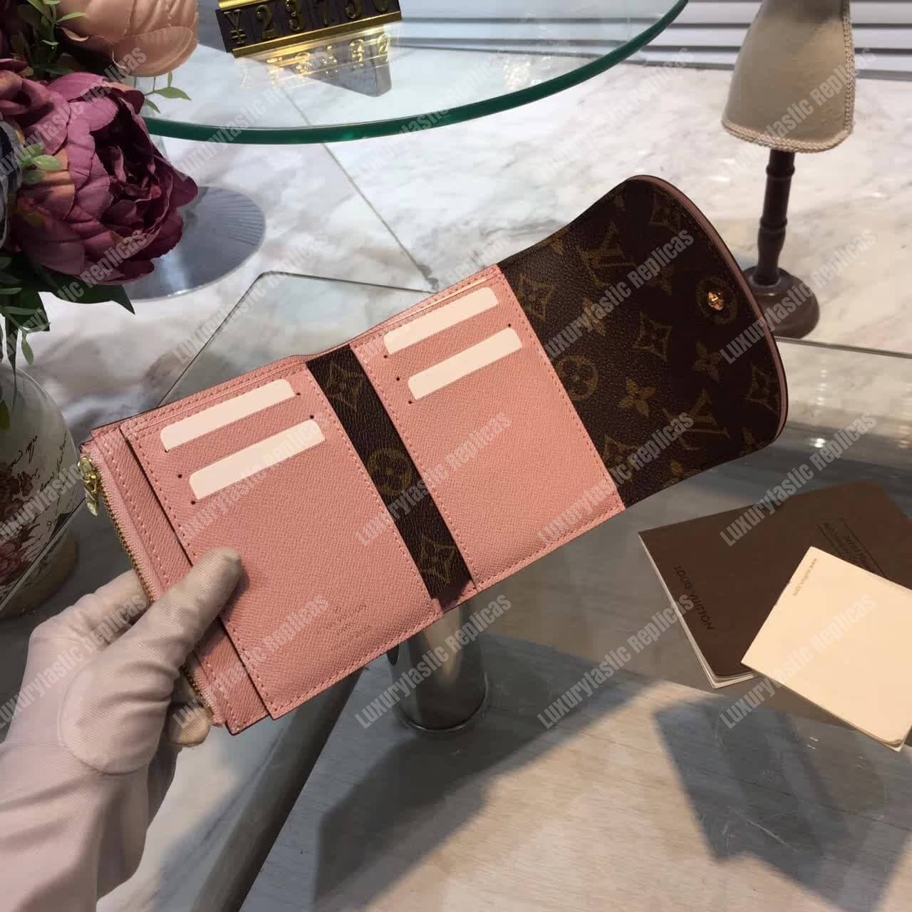LV Ariane Wallet Monogram Rose Ballerine