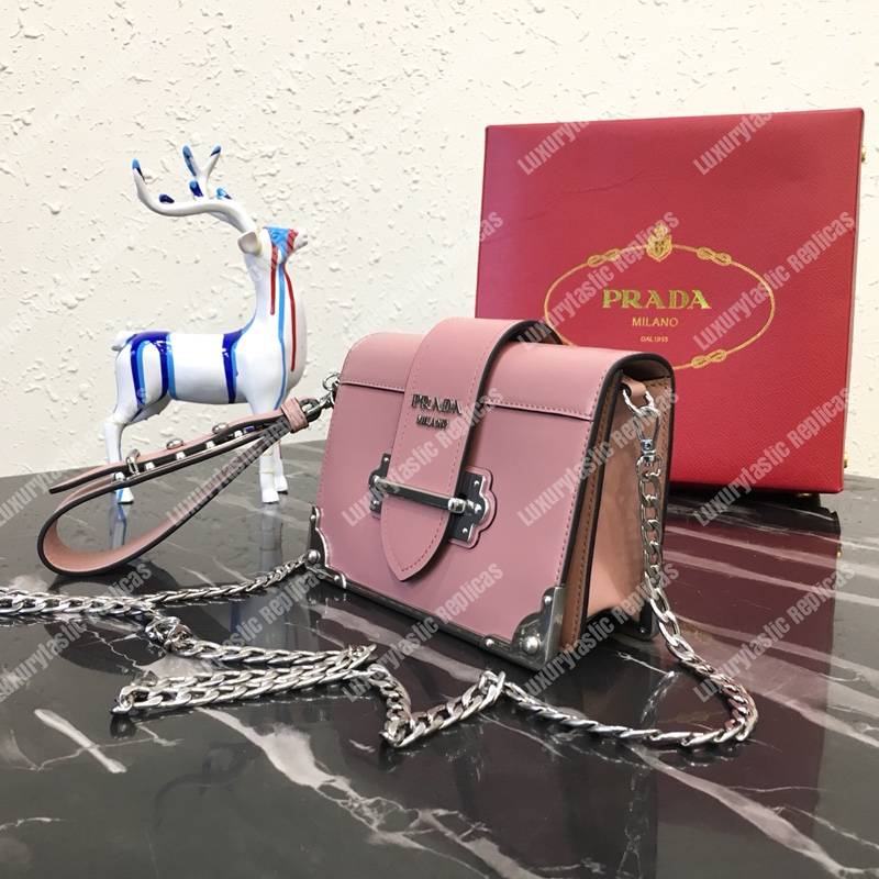Pra*a cahier calf leather bag pink