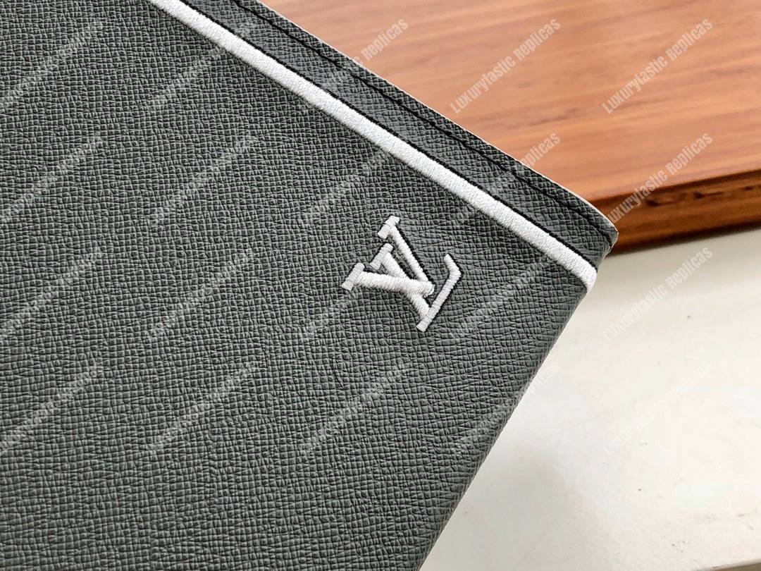 LV Pochette Voyage MM Taiga Leather Black