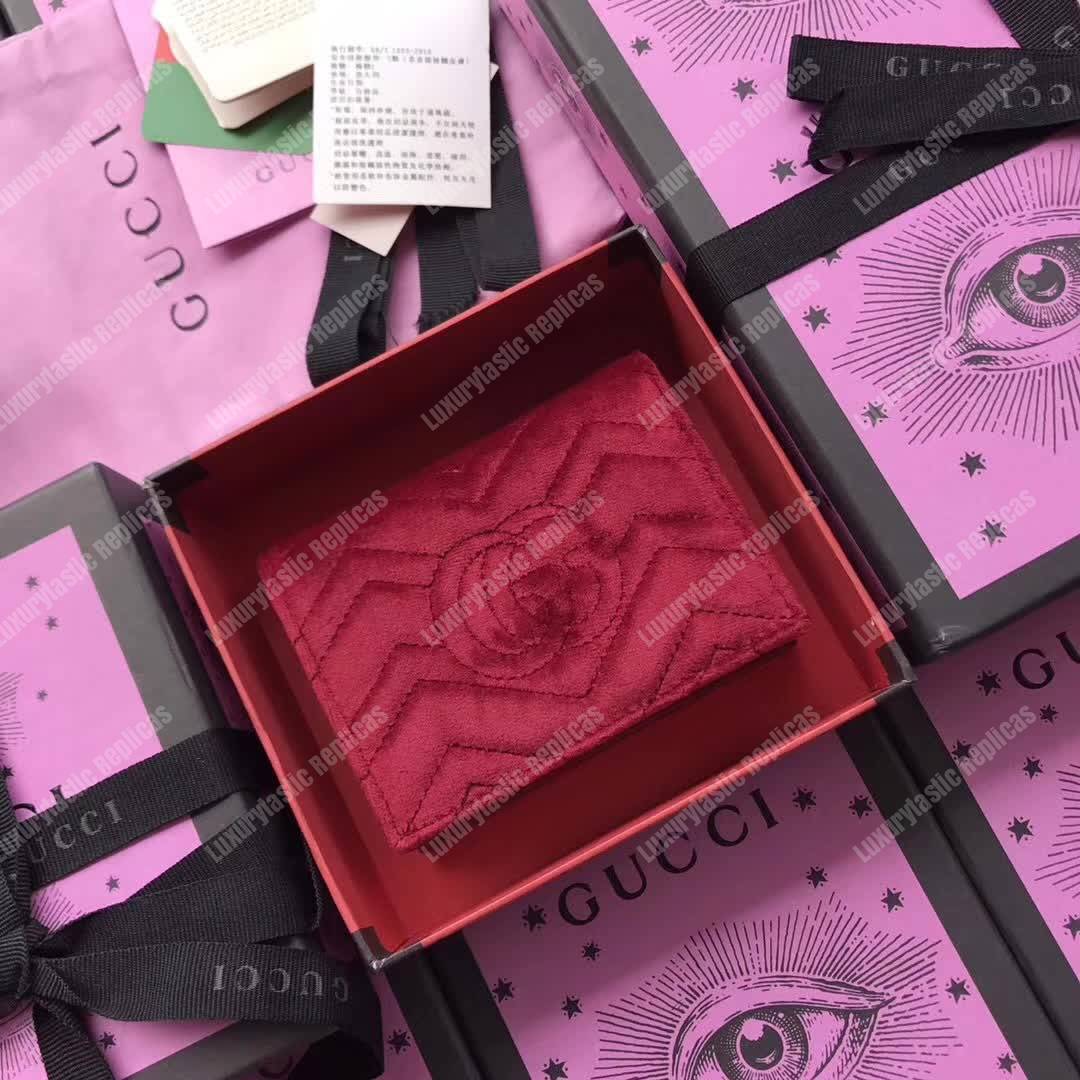 G*u*i gg marmont card case velvet maroon