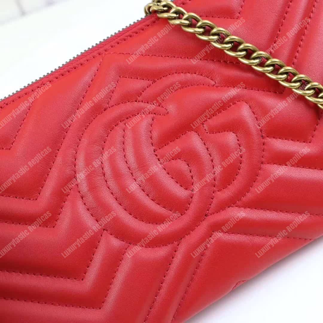 G*u*i gg marmont mini chain bag hibiscus red