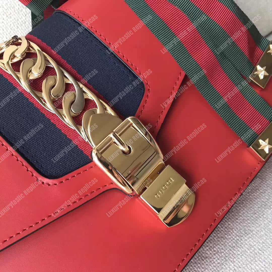 G*u*i sylvie small shoulder bag hibiscus red