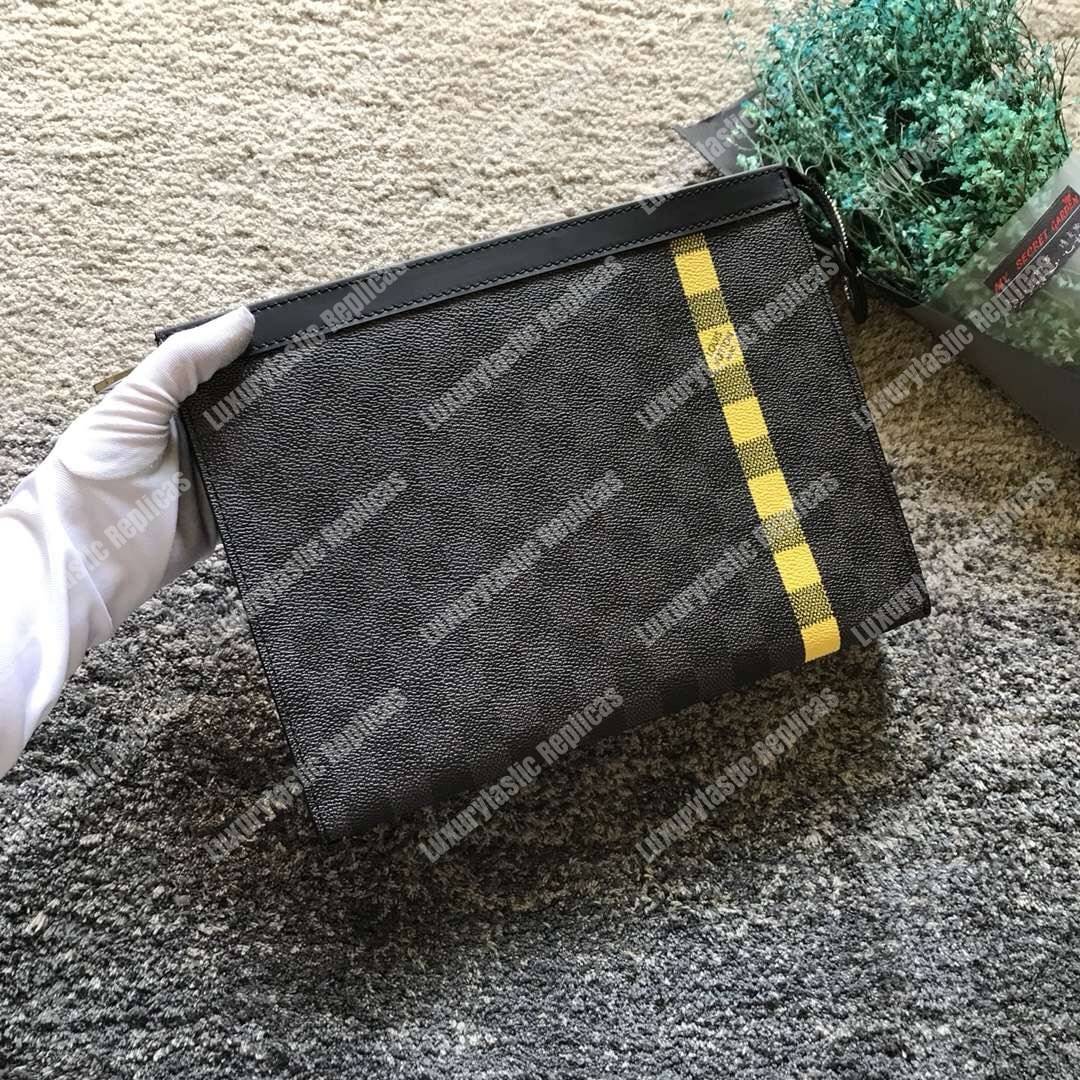 LV Pochette Voyage MM Damier Graphite Stripe Yellow