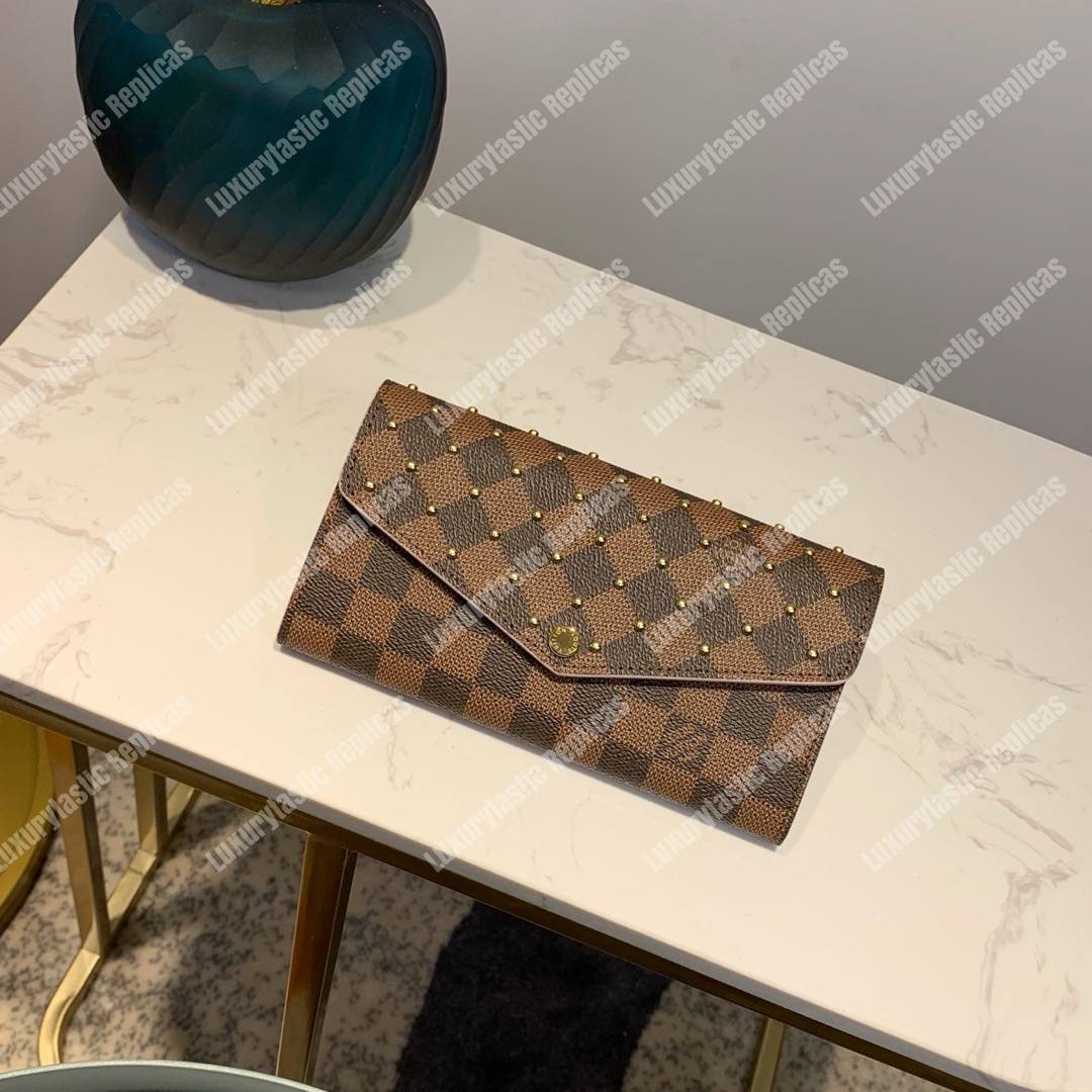 LV Sarah Wallet Damier Ebine Rose Ballerine Pink