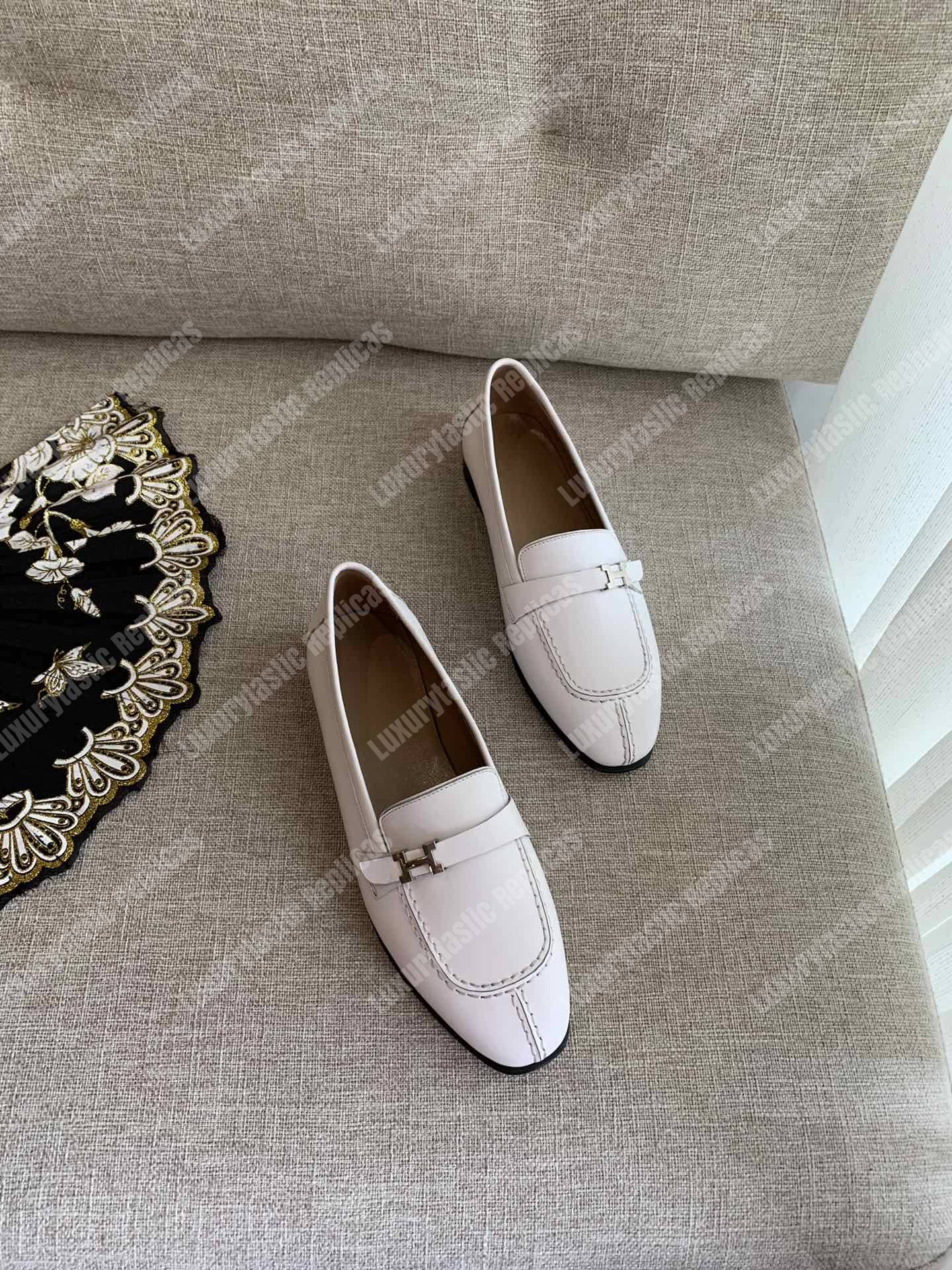 H**mes h buckle loafer white
