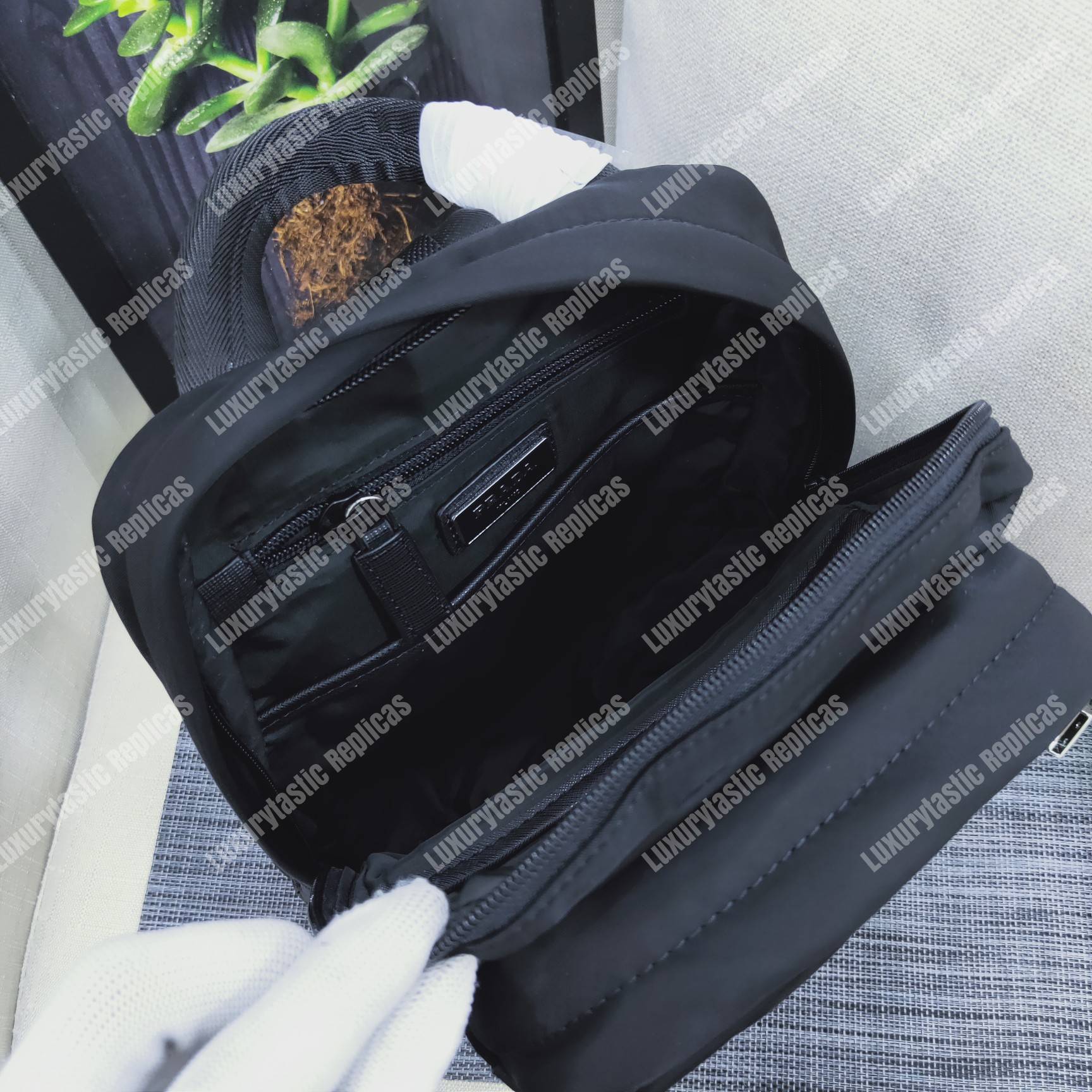 Pra*a fabric backpack black
