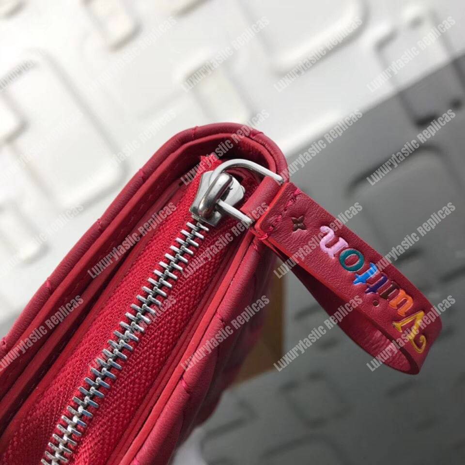 LV New Wave Zipped Compact Wallet Red