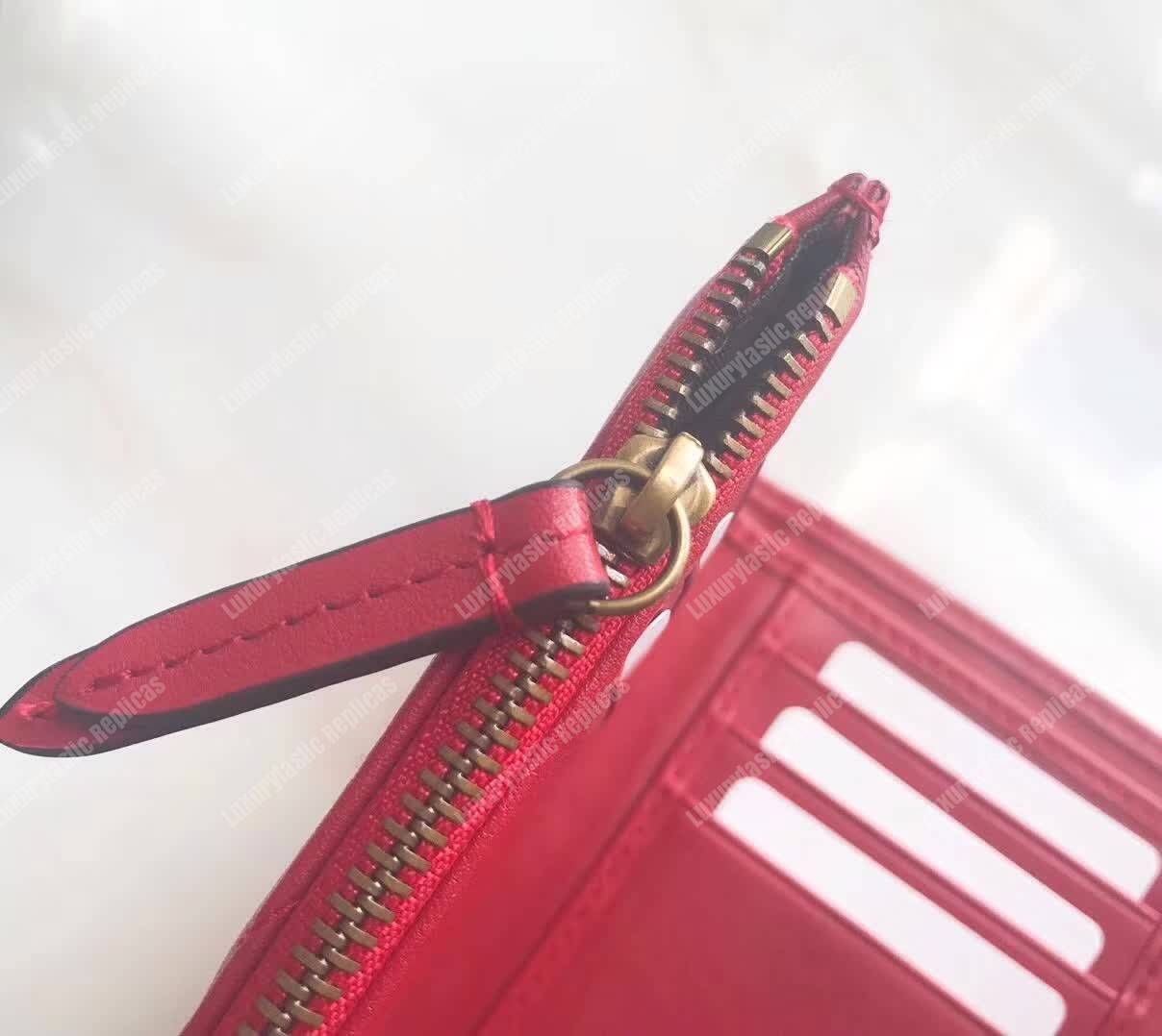G*u*i gg marmont matelassé wallet hibiscus red
