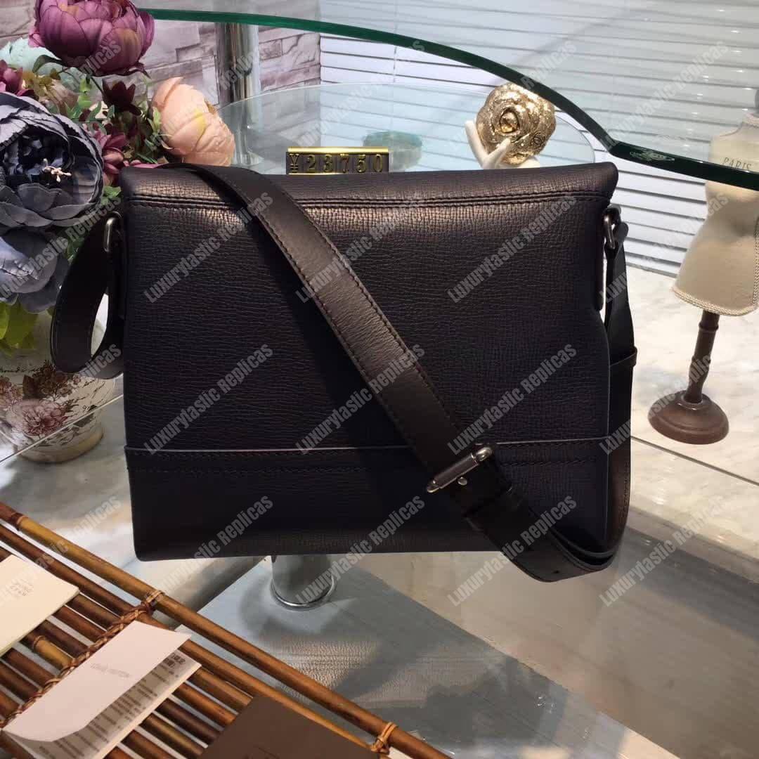 LV Canyon Messenger PM Utah Leather Bleu Marine