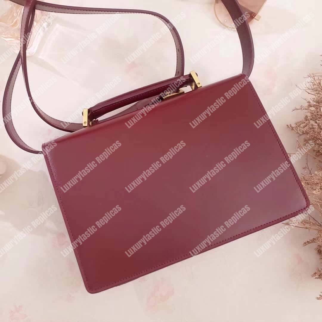 Saint Laurent Medium Bellechasse Dark Red Leather