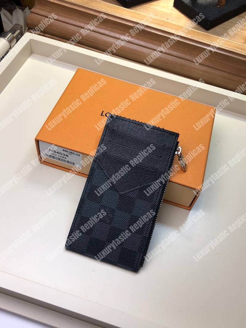 LV Coin Card Holder Damier Graphite Canvas