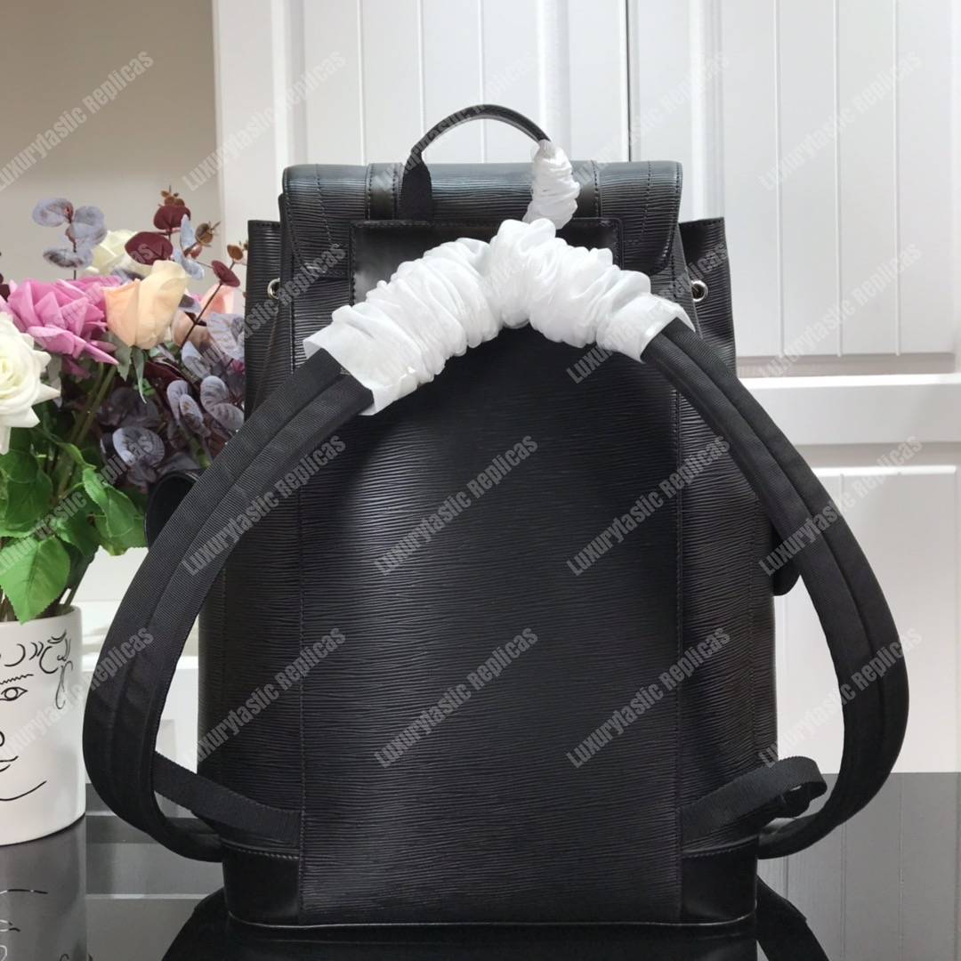 LV Christopher Backpack PM Epi Leather Acid Green Noir