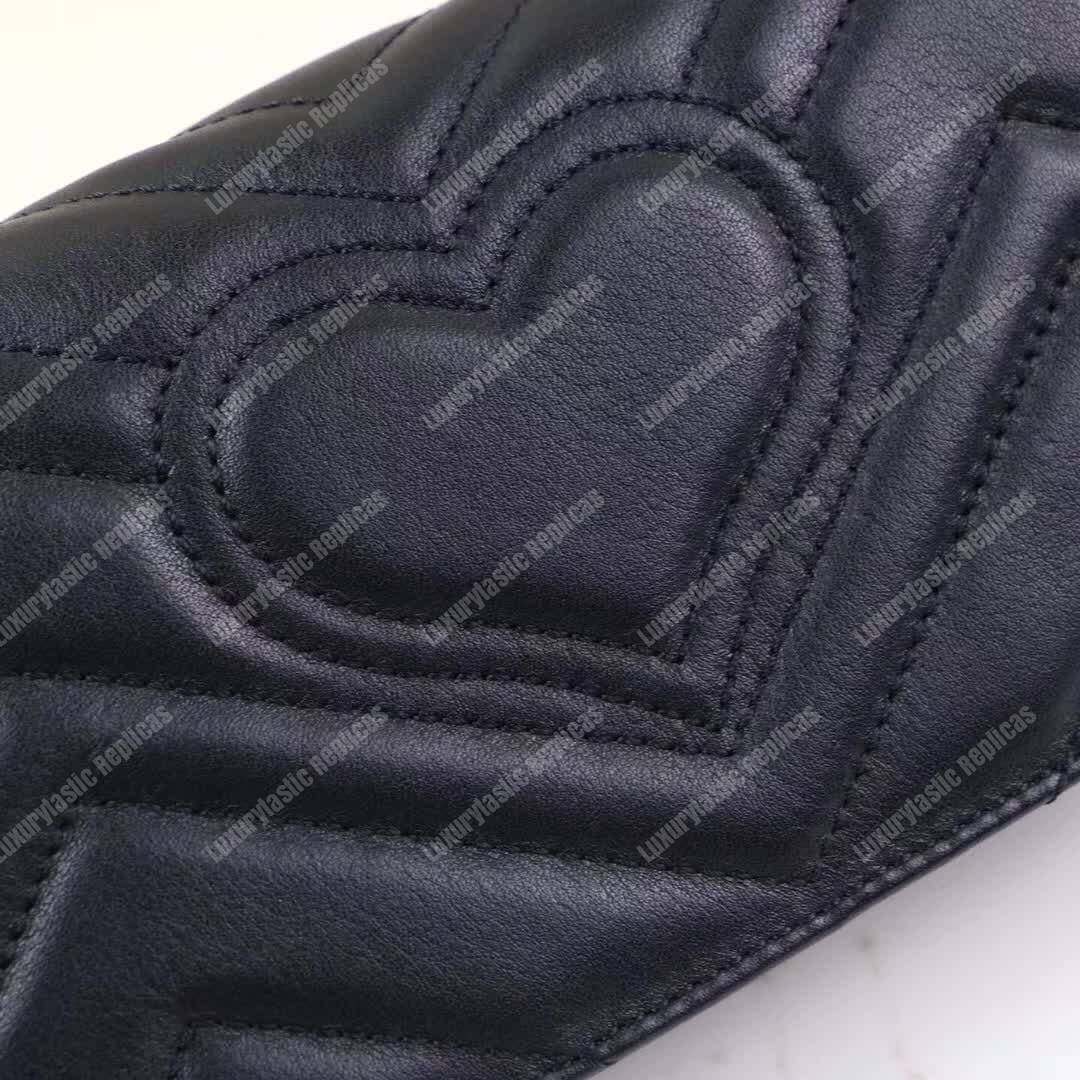 G*u*i gg marmont mini leather bag black