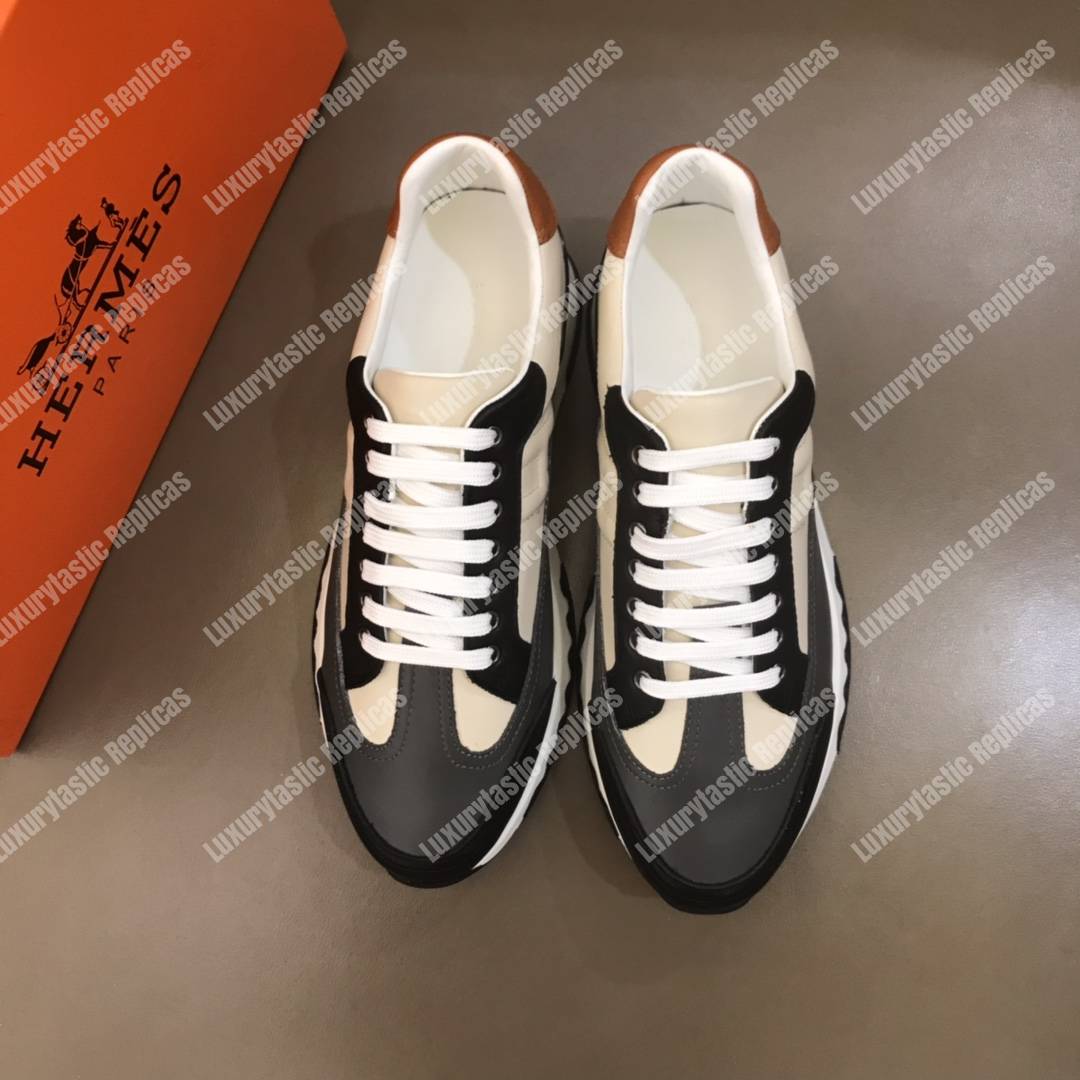 H**mes trail sneaker white/grey