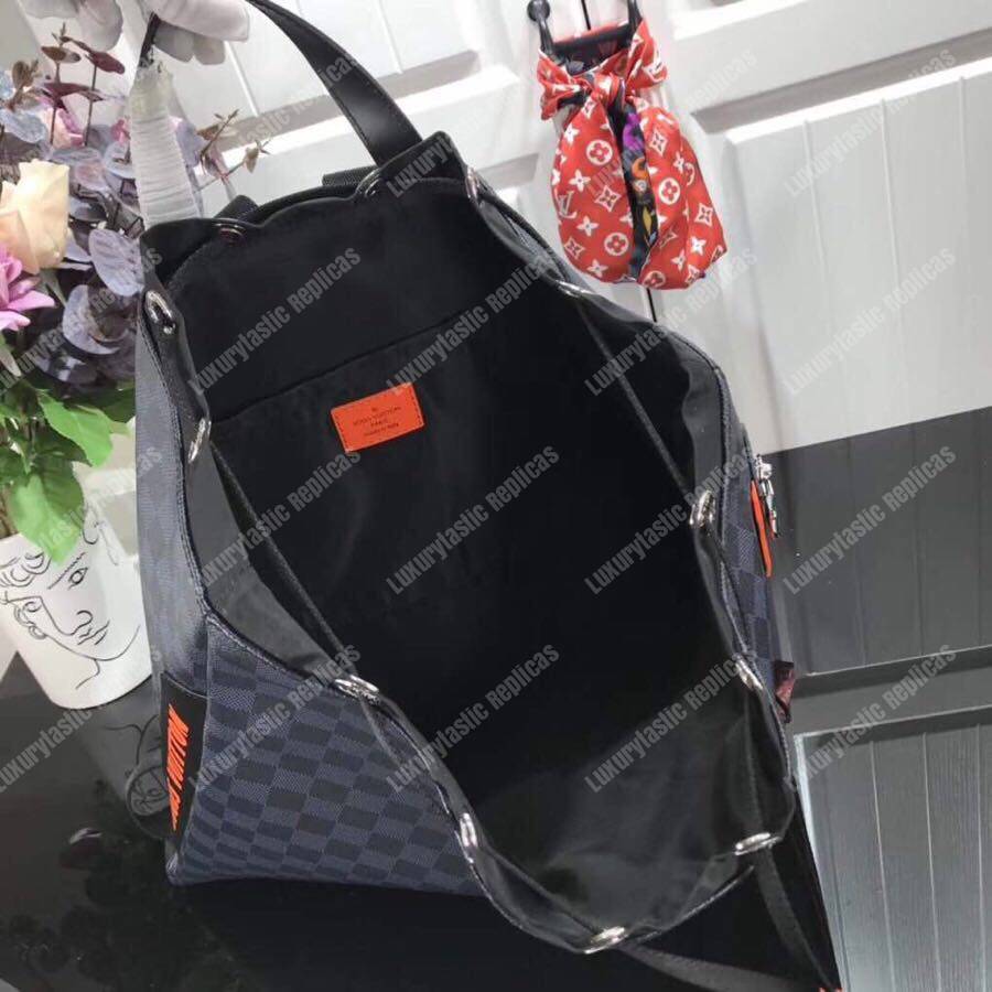 LV Drawstring Backpack Damier Colbat Race