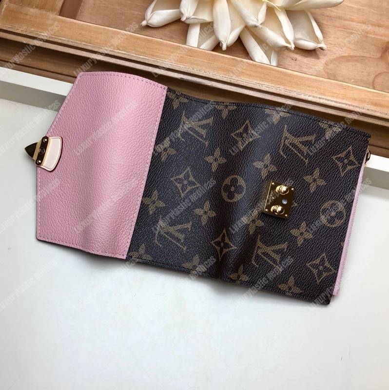 LV Pallas Compact Wallet Monogram Rose Ballerine