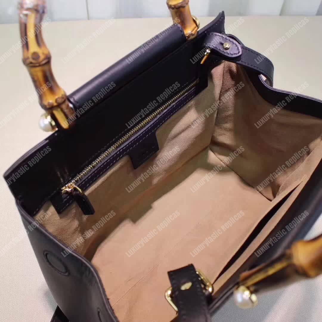 G*u*i nymphaea small top handle bag black