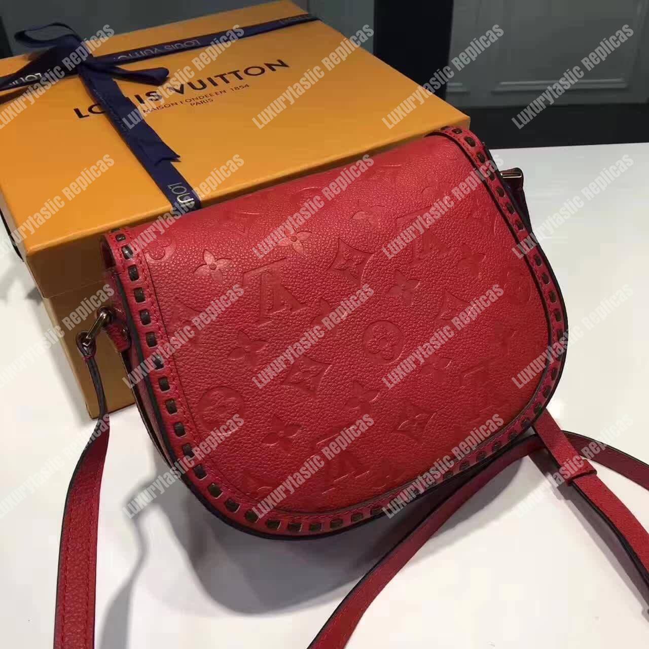 LV Junot Monogram Empreinte Leather Cerise