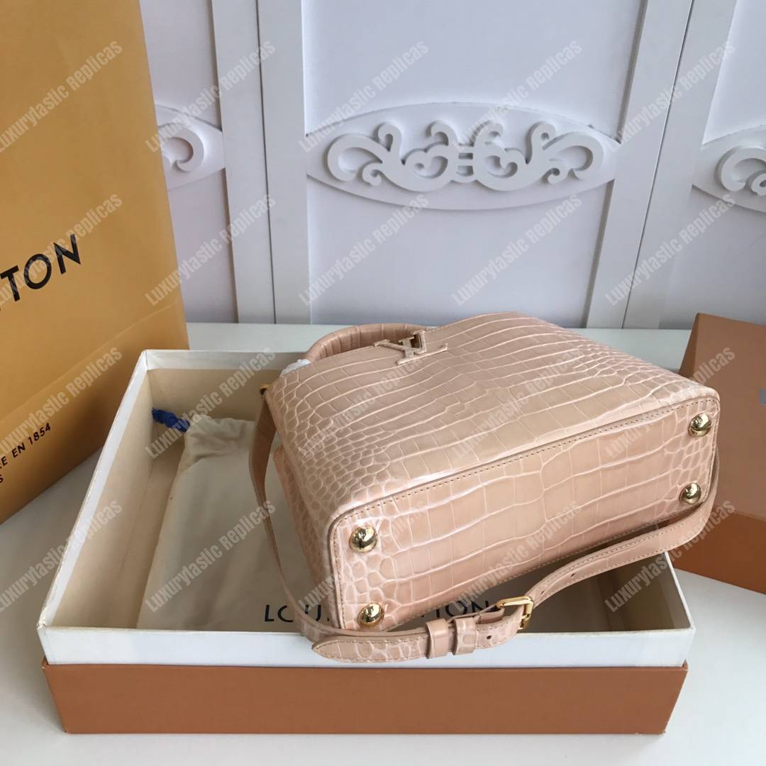LV Capuccines BB Crocodilien Mat Dune