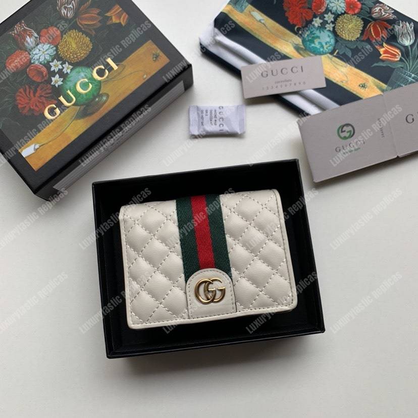 G*u*i leather card case with double g off-white
