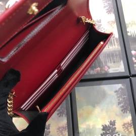 G*u*i leather chain card case wallet red