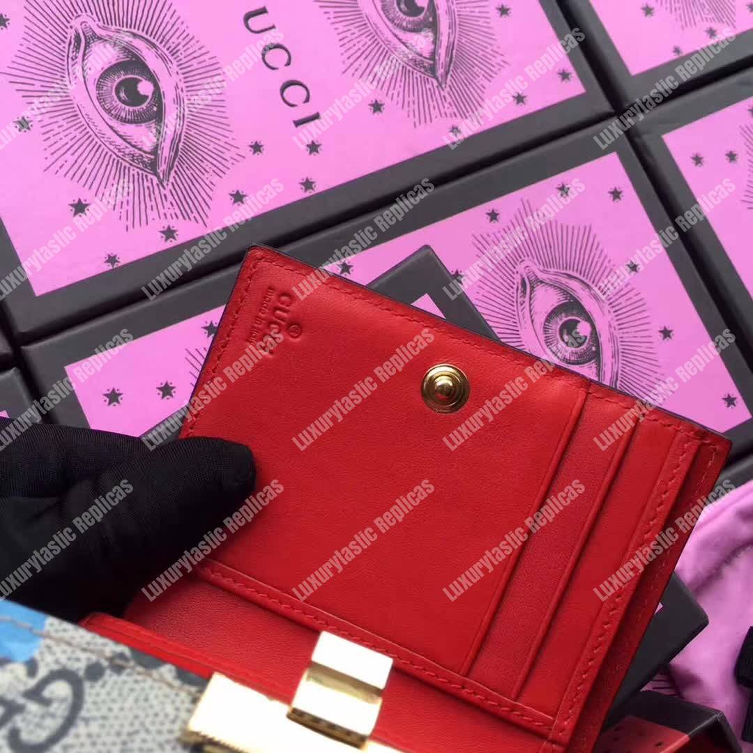 G*u*i gg blooms sup*e padlock wallet blue